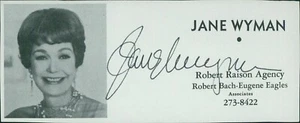 Jane Wyman attrice firmata 2x4,5 taglio directory autenticata JSA - Foto 1 di 3