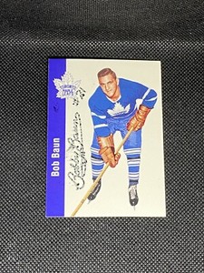 Bob Baun 1994-95 Parkhurst 1956-57 Missing Ink #123 Maple Leafs Auto Signed Card