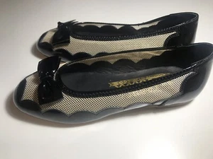 F-Troupe Mesh Cloud Ballerina Black & Off-white Flats US6 EU 36 NWOT - Picture 1 of 8