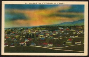 Postcard Wytheville Virginia Birdseye View at Sunset Free US Shipping from US - Picture 1 of 2