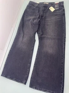 Levis Premium Baggy Boot Jeans Womens 32X29 Black Denim Mid Rise Skater Y2K 90's - Picture 1 of 16