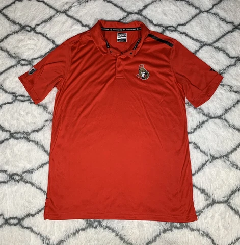OTTAWA SENATORS Fanatics NHL Pro Rink Training Polo Shirt Red Men’s Size L *NEW* Cover