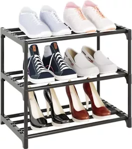 3-Tier Small Shoe Rack for Closet, Entryway, Stackble Sturdy Metal Shoe Shelf... - Picture 1 of 5