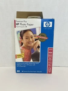 Papier fotograficzny HP Premium INKJET Plus, 4 x 6 cali - WYSOKI POŁYSK 100 ARKUSZY 75 FUNTÓW - Zdjęcie 1 z 7