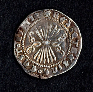 Pirate Cob & Spanish colonial Silver 1/2 Real Ferdinand & Isabella Columbus Era - Picture 1 of 2