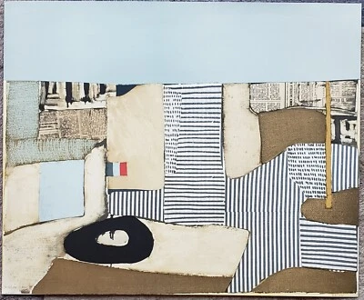 Conrad Marca-Relli Villa Nueve '82 Vintage Lithographie Abstrakte Collage Kunst - Bild 1 von 4