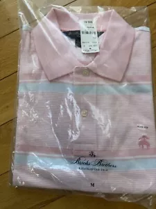Brooks Brothers Men's SLIM FIT COTTON AND LINEN HORIZONTAL STRIPE POLO SHIRT M - Picture 1 of 3
