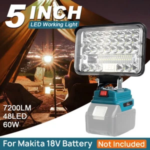 60W Für Makita Li-ion Akku LED Arbeitsleuchte 18V Strahler Licht Taschenlampe - Bild 1 von 50