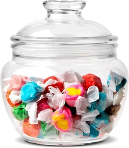 40 oz Candy & Cookie Jar with Lid, Premium Acrylic Clear Apothecary Jar, Wedding - Picture 1 of 6