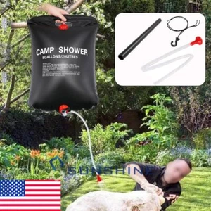 Portable Solar Water Container w/ Spigot 5 Gallon Camping Water Storage Jug Bag - Picture 1 of 13