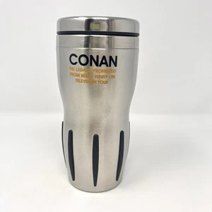 Rare Conan O'brien Coffee Cup Travel Stainless Steel Legally Prohibited Funny Tv - Picture 1 of 7