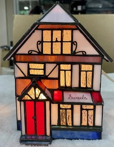 Vintage Tiffany Style Accent Lamp Small Sweets Shop/House - Picture 1 of 17
