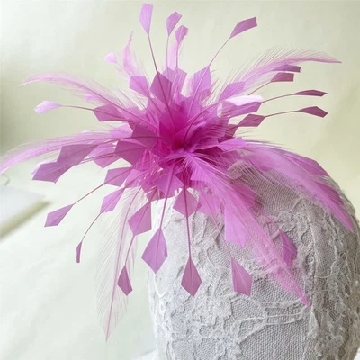 Dyed Goose Feather Flower Millinery Hat Fascinator Headwear Royal Ascot Derby - Image 1 of 4