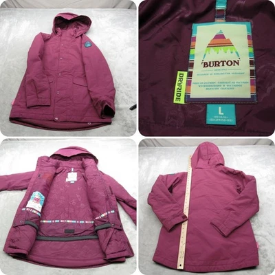 Burton Jacket Girls Large Purple Canvas Hooded Waterproof Insulated Elstar Parka - Image 1 of 4