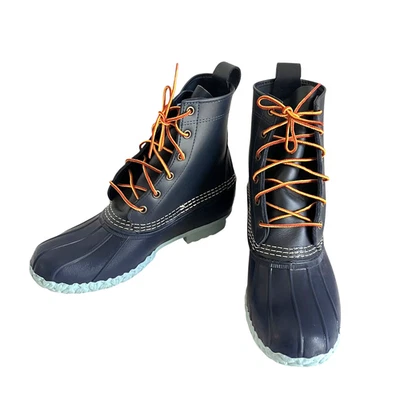 Bota de frijoles LL Bean Bean para mujer, 6" cuero caído talla 9 azul marino brillante/azul humo Foto 1 de 4