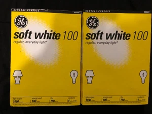 8 GE Light Bulbs, 100 Watt, Soft White Regular, Everyday Light  (A19) - Picture 1 of 4
