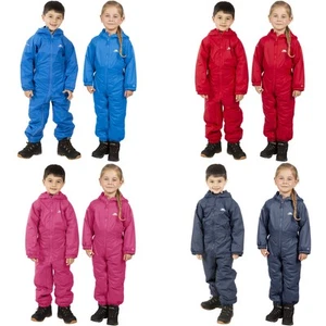 Trespass Kids Youths Dripdrop Padded Waterproof Outdoor Puddle Suit Rain Suit - Picture 1 of 23