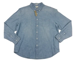 J. Crew Herren Blau Denim Bio Baumwolle Button Down Hemd Relaxed Fit Größe XL - Bild 1 von 4