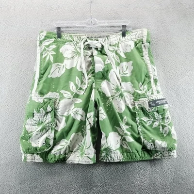 Abercrombie Fitch Swim Trunks Mens 38 Green 8" Board Shorts Drawstring Pocket - Image 1 of 4