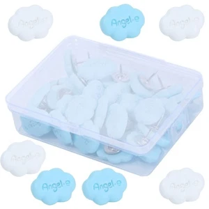 30Pcs 3D Cloud Shape Push Pins DIY Blackboard Push Pins Thumb Tacks Stationery - Picture 1 of 14