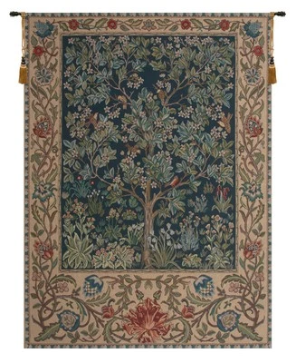 Tapiz Árbol de la Vida William Morris - Arte mural medieval jacquard belga 69x51 Foto 1 de 4