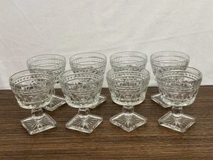 Vintage Indiana Colony Park Lane Clear Sherbet Glasses Set Of 8 - Picture 1 of 4