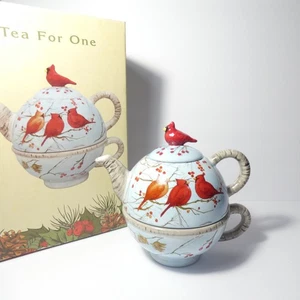 Tetera Cracker Barrel Susan Winget 14 oz 12 oz taza de té para un pájaro cardinal Bx - Imagen 1 de 18