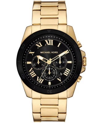 MICHAEL KORS ALEK CHRONOGRAPH MK9184 BLACK DIAL GOLD BRACELET MENS WATCH - Image 1 of 4