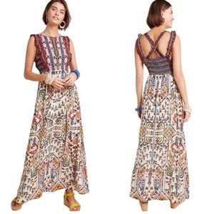 Anthropologie Vineet Bahl Valerie besticktes Maxikleid Größe 8 - Bild 1 von 6