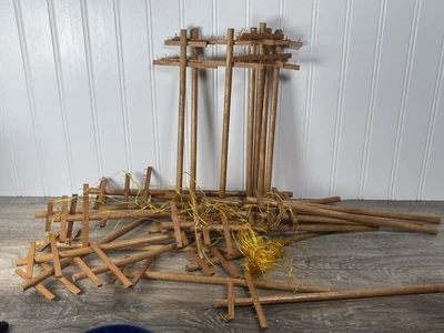 Vintage O Scale Wooden Telephone Poles Lot For Model Train Set Lionel Handmade - Image 1 of 4