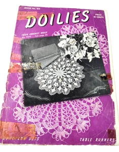 DOILIES 1942 THE SPOOL COTTON COMPANY BOOK 184 CROCHET PATTERN BOOKLET PRE-OWNED - Picture 1 of 15