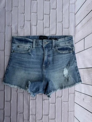 Pantalones Cortos de Jean Kendall And Kylie The Icon Talla 3/26 Distressed Tiro Alto Azul Denim Foto 1 de 4