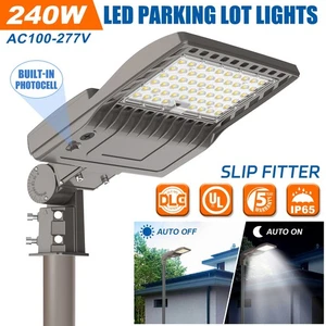 240W LED Parking Lot Light 33600LM Commercial Outdoor Street Lamp with Photocell - Picture 1 of 15
