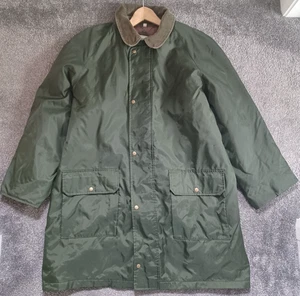 Chaqueta de piel cruzada para hombre con cuello forrada verde anorak talla L caminar senderismo caza - Imagen 1 de 12
