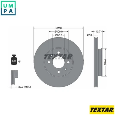 2x BRAKE DISC 92304603 FOR HYUNDAI ACCENT i20/Hatchback/Van/ELITE/CROSS/ACTIVE - Image 1 of 4