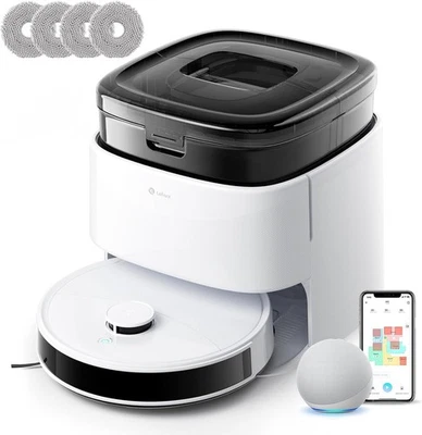 Saugroboter 12000Pa Staubsauger mit Wischfunktion&Absaug in einem Dock，Gebraucht - Bild 1 von 4