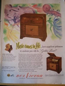 1948 RCA RADIO PHONOGRAPH music comes to life ad - Picture 1 of 1