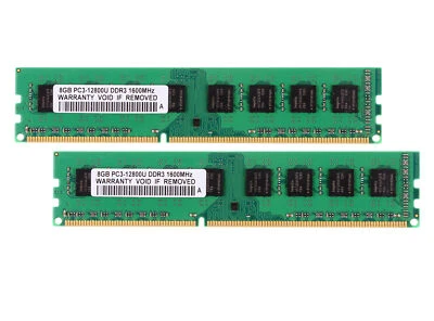 16 GB AMD desktop 2 pcsX 8 GB DDR3 PC3-12800U 1600MHz 240PIN DIMM RAM Memory - Image 1 of 4