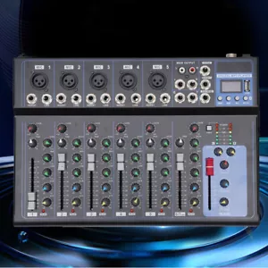 Mesa de mezclas de audio de 7 canales consola amplificador USB DJ Live Mixer Studio Bluetooth - Imagen 1 de 14