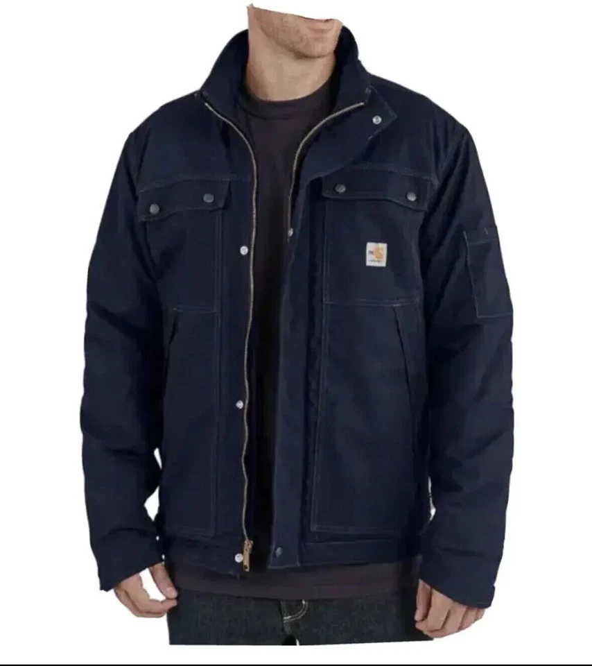 Carhartt FR 102182-410 Mens L-RG Full Swing Navy Blue Quilted Jacket Cat3 - Image 1 of 1