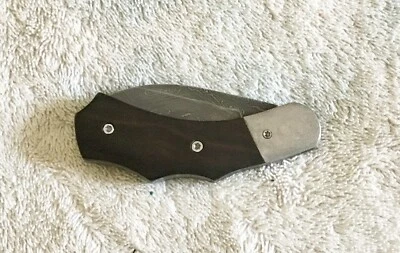 JM, HANDMADE EBONY & DAMASCUS SLIP JOINT PISTOL GRIP FOLDING KNIFE - Image 1 of 4