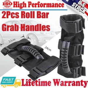 2 Pack Roll Bar Grab Handle Grip Handles Black for Jeep Wrangler CJ YJ TJ JK JL - Picture 1 of 12
