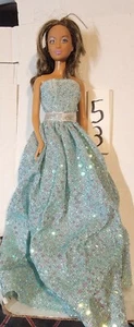 African American Black Barbie Doll Light skin BALLROOM Gala dress Ooak Handmade - Bild 1 von 8
