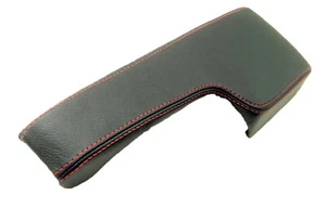 Fits 01-05 Honda Civic Red Stitch Real Leather Center Console Lid Armrest Cover - Bild 1 von 3