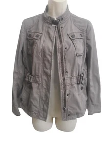 Ann Taylor Loft Women’s Petite 6P Utility Military Y2K Jacket – Grey/Taupe - Picture 1 of 5