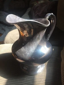 Antique Reed & Barton Silver Large Pitcher with Handle 5200 Superfine - Picture 1 of 8