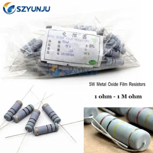 5W Kit 30 Wert 5 Watt Metalloxid Film Widerstände 1 Ohm - 1M Ohm 5% verschiedene Set - Bild 1 von 5