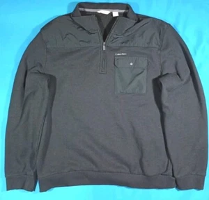 Calvin Klein Mens Performance Lightweight 1/4 Zip Long Sleeve Pullover Black XL - Picture 1 of 9