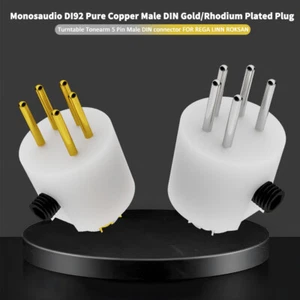 Tocadiscos de cobre Monosaudio 5 pines macho enchufe fonógrafo DIN PTFE interconexiones brazo de tono - Imagen 1 de 31