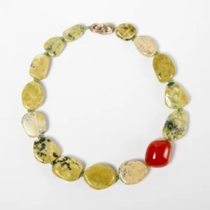 Tambetti VTG Natural Golden Serpentine Carnelian Bead Choker Necklace - Picture 1 of 4